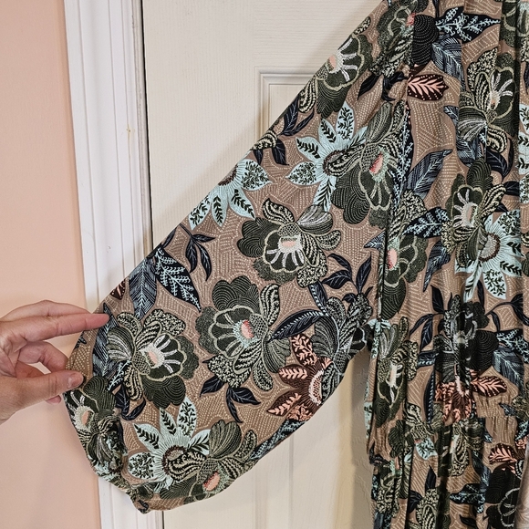 Evereve Mindy Kimono Floral Duster Maxi Tie Front Wrap Style - Picture 8 of 9